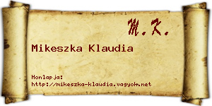 Mikeszka Klaudia névjegykártya